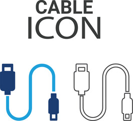 Cable icons, Line art icons design. Containing network, join, collaboration, connectivity, interaction, cable, integration, and connection icons. Solid icon collection.