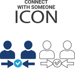 Connect with someone icons, Line art icons design. Containing network, join, collaboration, connectivity, interaction, cable, integration, and connection icons. Solid icon collection.