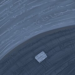 Abstract image for printing. Picture for modern interiors. The picture is painted by hand on a tablet. © neurostructure