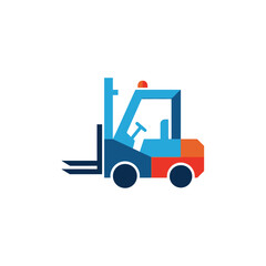 Fototapeta premium Illustration of a forklift truck, a vehicle used in industry for lifting and moving materials.