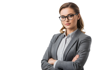 A confident and intelligent young business professional, poised with a determined expression, embodying leadership and corporate acumen in a modern setting.