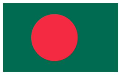 Transparent PNG file of vector graphic of the Bangladesh flag. Comprised of a green background with a red circle