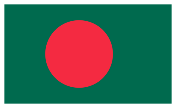 Transparent PNG file of vector graphic of the Bangladesh flag. Comprised of a green background with a red circle