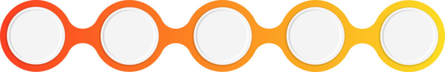 Circles arranged in a modular seamless row with gradient outlines forming a continuous geometric divider pattern.