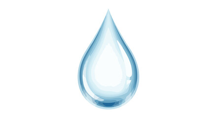 Illustration of a single clear and pristine teardrop, conveying purity and symbolizing freshness or emotional vulnerability against a white backdrop