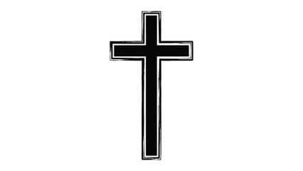 Christian Cross: A stark black cross stands prominently, a symbol of faith, hope, and redemption against an ethereal backdrop.