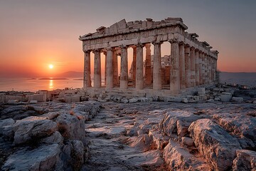 Obraz premium Ancient civilisation sunset high resolution picture