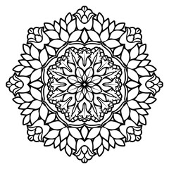 easy and beautiful mandala design for coloring book, mandala art for henna and tattoo design