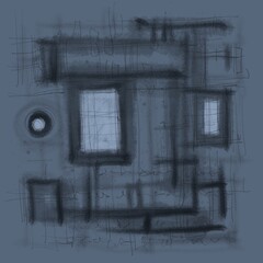 Abstract image for printing. Picture for modern interiors. The picture is painted by hand on a tablet. © neurostructure