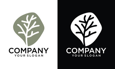 Creative Abstract tree root or twig. Vector logo icon template