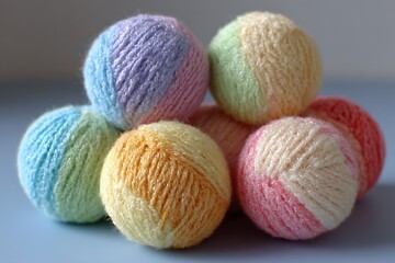 Pastel hued boucle wool balls
