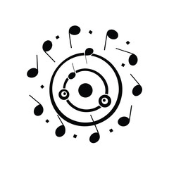 Musical Notes Circular Spiral Vector Illustration