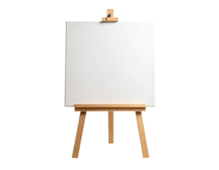 Blank Canvas on Wooden Easel Ready for Creative Artwork Expression