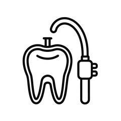 dental suction tube outline vecto  icon