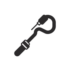 Outline dental suction tube silhouette  vector icon