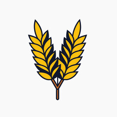 Artistic ears of wheat design with agricultural theme