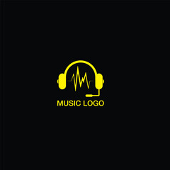 Love symbol music logo and sound wave logo design