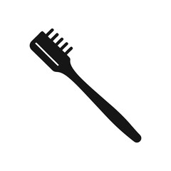 Simple toothbrush silhouette icon on white background