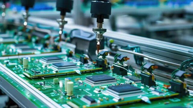 A detailed view of a computer motherboard components