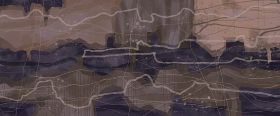 Abstract image for printing. Picture for modern interiors. The picture is painted by hand on a tablet. © neurostructure