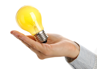 Illuminating Ideas A Lightbulb in Hand Symbolizing Innovation and Creativity Presenting a Bright Idea for Problem Solving and Solutions