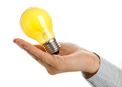 Illuminating Ideas A Lightbulb in Hand Symbolizing Innovation and Creativity Presenting a Bright Idea for Problem Solving and Solutions