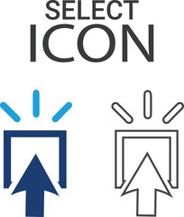 Select icons, Line art icons design. Containing decision, option, selection, dilemma, select, preference, quiz, opportunity, and more. Vector solid icons collection.