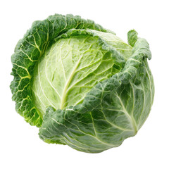 Obraz premium Detailed view of a fresh cabbage, isolated on transparent background