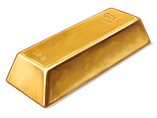 A single shiny gold bar on a black background
