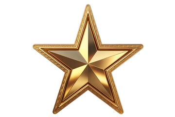 golden decorative creative star design on white isolated background gold icon symbol brown stylish modern art shape 5 metalic texture reflective lighting render premium award ceronomy collage 