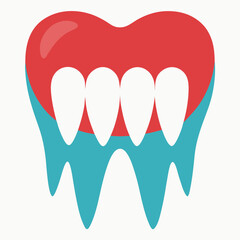 Dental illustration showcasing healthy teeth and gums, perfect for dentist offices, oral health promotions, and patient education materials, a vibrant and modern design