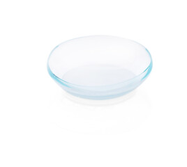 One transparent contact lens isolated on white