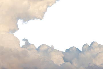 Blue sky with white, fluffy clouds on a bright, summer day