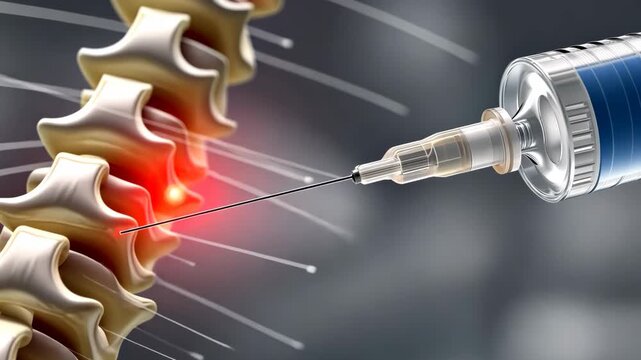 Procedure for spinal injection to relieve pain and improve mobility in patients with back issues