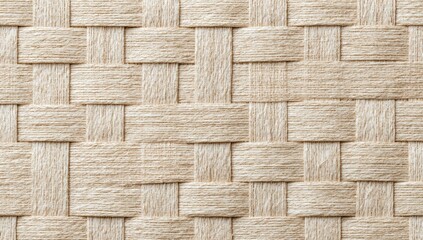 Close-up of a beige, tightly woven, rectangular pattern of flat, textured material, creating an interlaced, grid-like texture