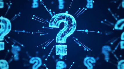 Abstract digital question mark graphic - Powered by Adobe