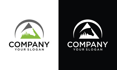 Creatrive ranch farm horse logo design vector icon symbol.