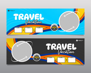 Travel banner with retro design