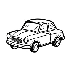 Classic retro car silhouette perfect for vintage automotive designs, travel inspiration, or nostalgic branding projects, conveying timeless style and motion.