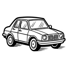 Classic sedan silhouette representing automotive transport and personal travel, perfect for transportation themes, vintage car collections, and road trip concepts