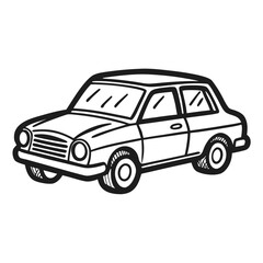 Classic vintage sedan sketch, a timeless automotive icon, perfect for retro transport designs and nostalgic advertising campaigns.