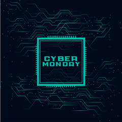 Cyber monday sale background with glitch effect