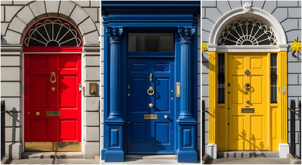 Naklejka premium Colorful Doors of Dublin, Ireland