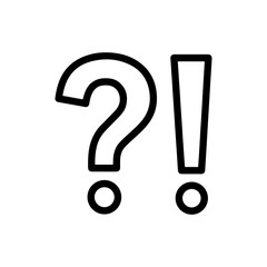 Black question exclamation point or mark silhouette vector flat illustration on white background.