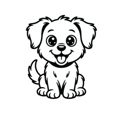 Fototapeta premium Adorable Puppy Illustration: A charming illustration of a happy puppy, its playful expression and delightful details make it a heartwarming piece.