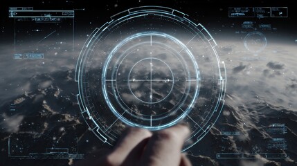 futuristic interface planet view