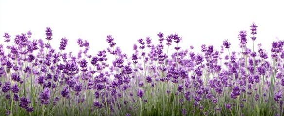 The Vibrant Lavender Field Under a Bright White Sky