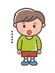 Surprised Cartoon Boy with Open Mouth Expression