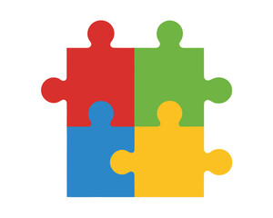 Obraz premium Colorful Jigsaw Puzzle Teamwork Symbol