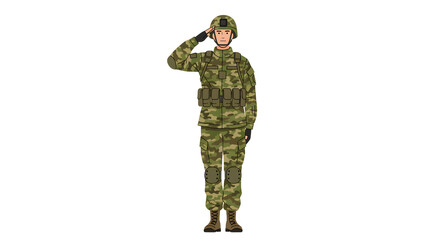 Saluting Soldier A Military Illustration of Respect and Duty